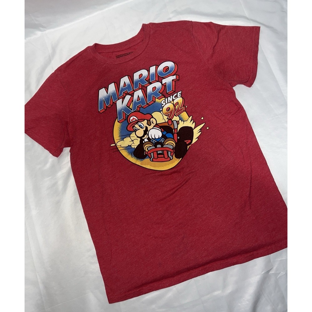 Men's Nintendo Mario Kart Since 92 Short Sleeve Large T-Shirt Heather Red *Read*